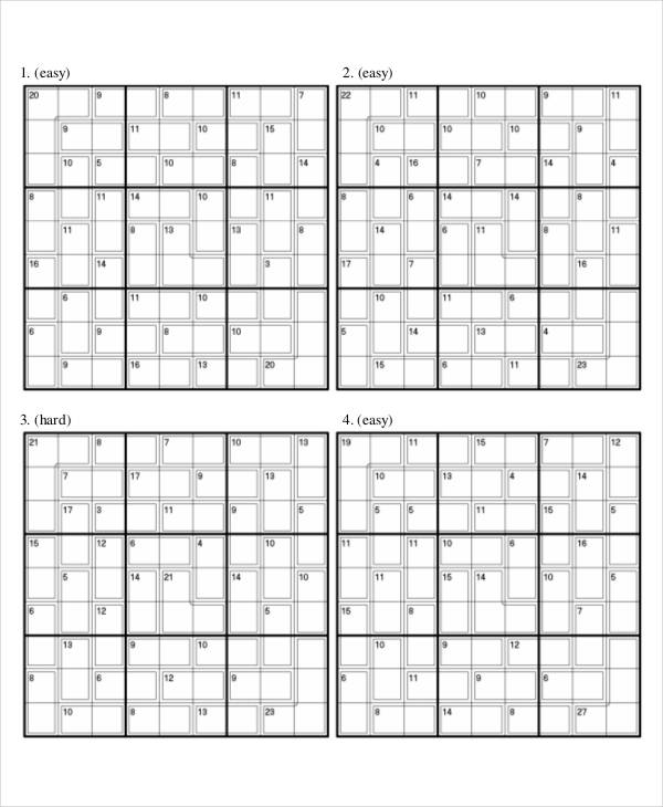 printable easy suduko puzzles