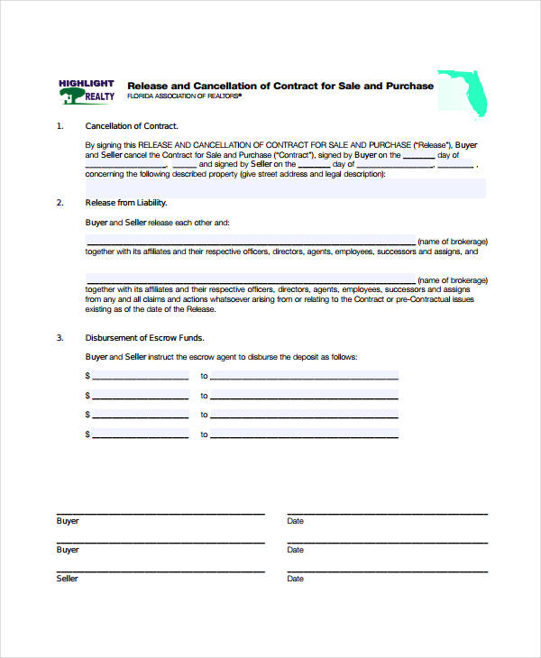 land contract cancellation form