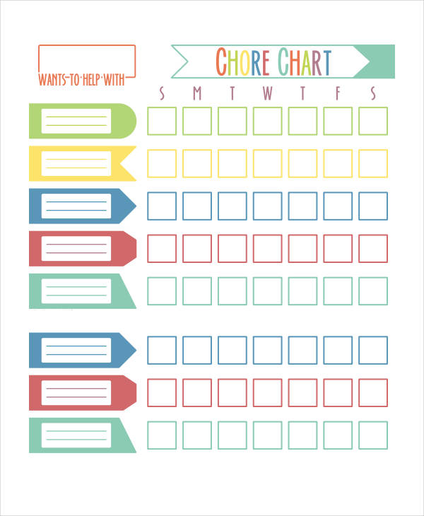 Weekly Roommate Chore Chart