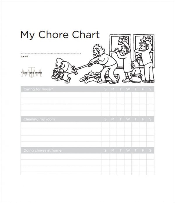 weekly printable chore chart