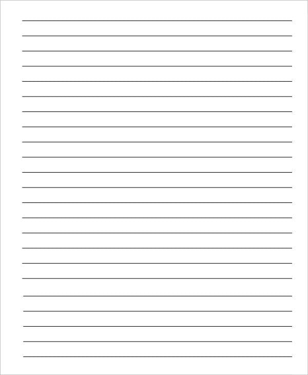 printable lined notebook paper