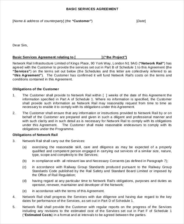 basic services agreement template