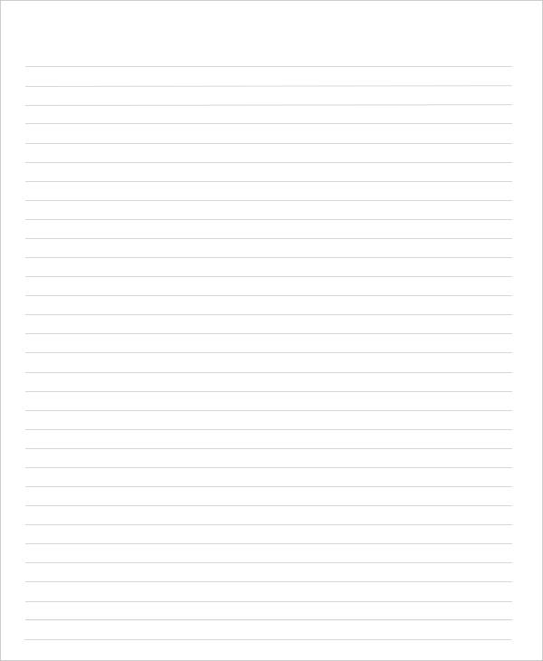 college ruled printable notebook paper