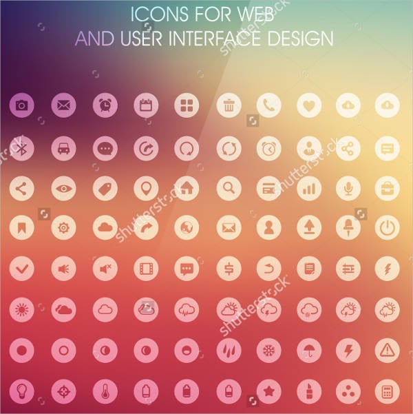 web design flat icons set