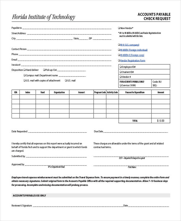 Check Request Form - 11+ Free Word, PDF Documents Download