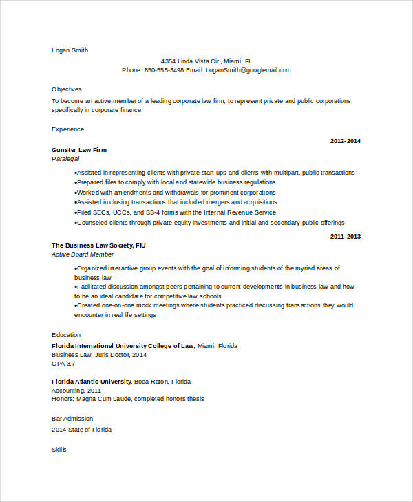 10+ Attorney Resume Templates PDF, DOC