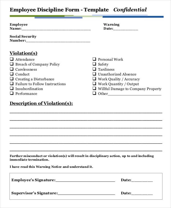 Staff Write Up Form.pdf Employee Write Up Form - 8+ Word, PDF Documents Download