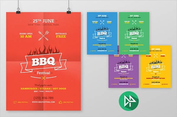 bbq party poster template