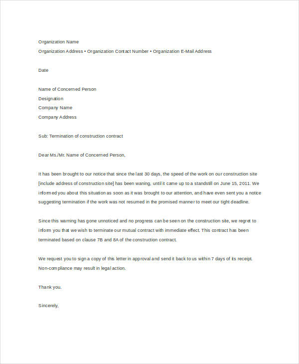 Ending casual employment letter