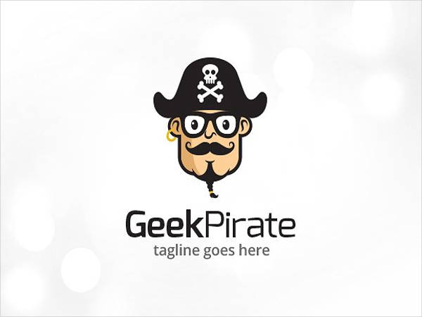 geek pirate logo template