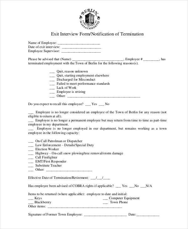 Exit Interview Form - 9+ Free PDF, Word Documents Download | Free