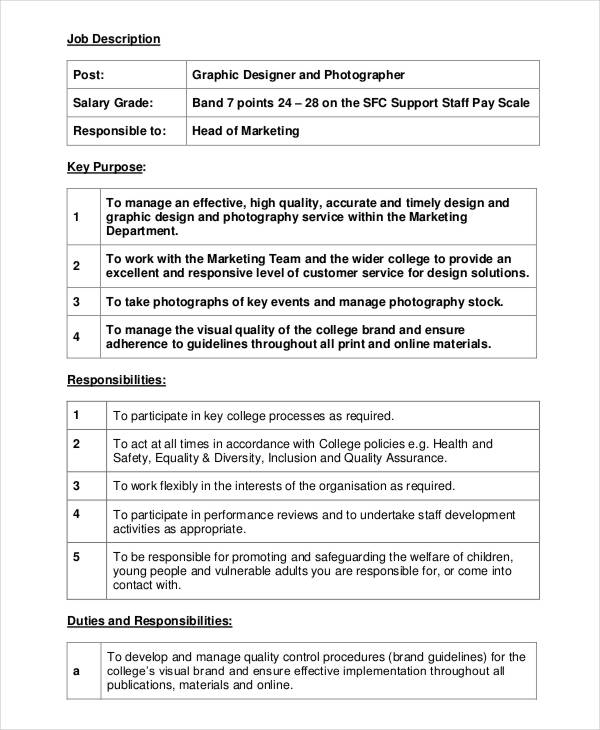 10+ Photographer Job Description Templates PDF, DOC
