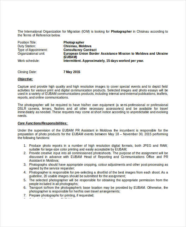 10+ Photographer Job Description Templates PDF, DOC
