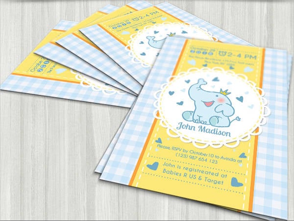 free psd printable baby shower invitation