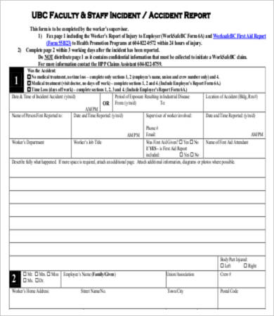 industrial accident report form