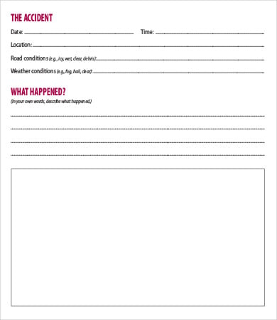 business accident report form