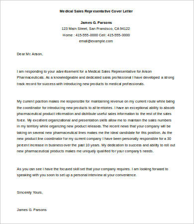 sales representative cover letter no experience