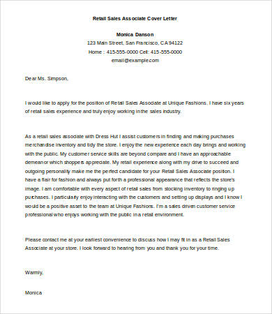 Retail Cover Letter Sample from images.template.net