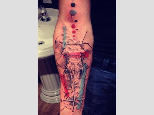 abstract elephant tattoo