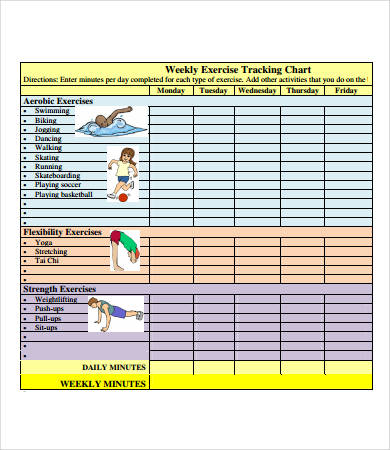 exercise tracking chart template