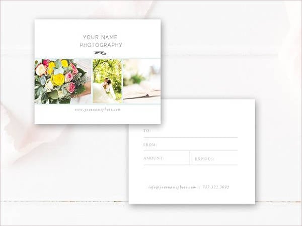 photographer gift card template
