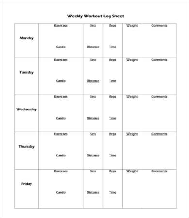 Workout Log Template - 8+ Free Word, PDF Documents Download