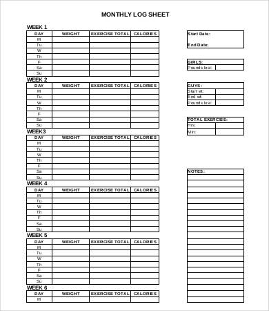 Workout Log Template - 8+ Free Word, PDF Documents Download | Free ...