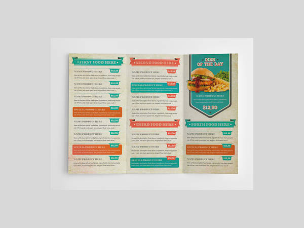free food menu template