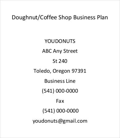 doughnut coffee shop business plan template