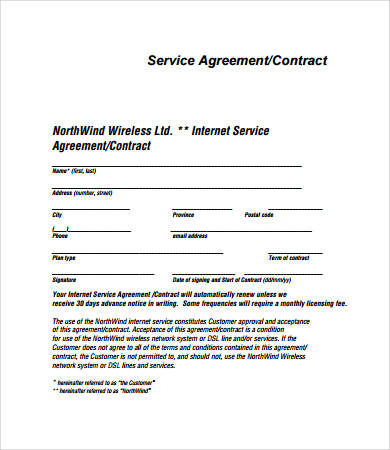 service agreement contract