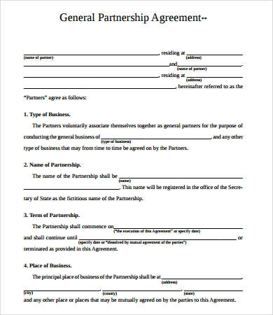 contract partnership agreement template