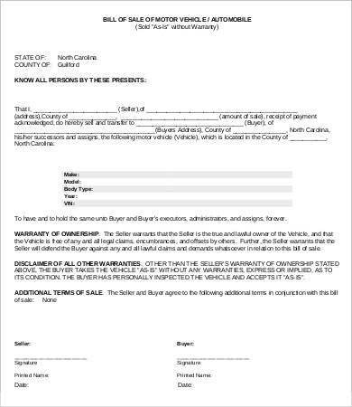 free printable bill of sale 9 free pdf word documents download
