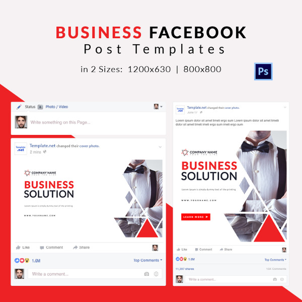 10+ Free Facebook Post Templates Business, Travel, Fashion