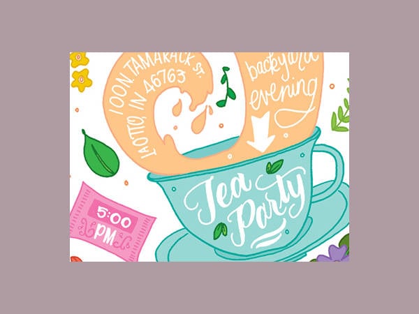 free printable tea party birthday invitations