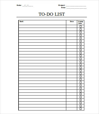 Things To Do List Template - 9+ Free Sample, Example, Format