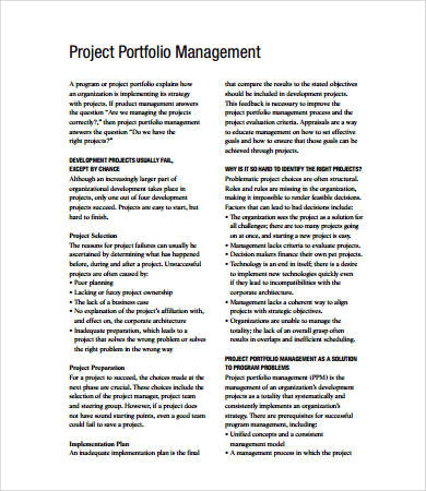 project portfolio management templates