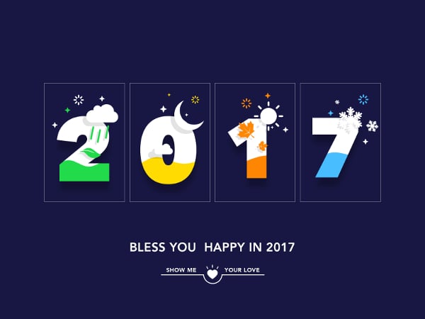 happy new 2017 year season background