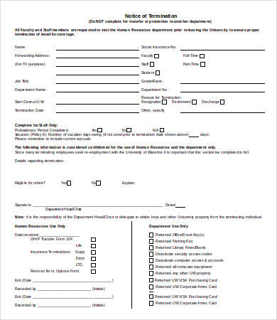 8+ Notice Of Termination - Free Sample, Example, Format