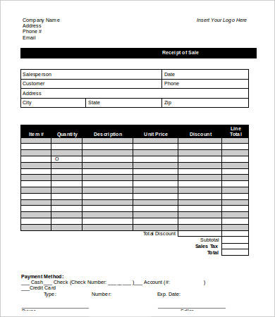 Sales Receipt Template -13+ Free PDF, Word Documemts Download