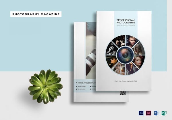 easy to edit photography magazine template
