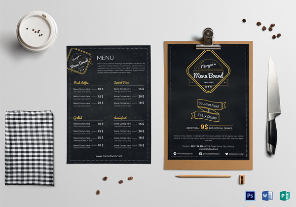 simple restaurant menu board