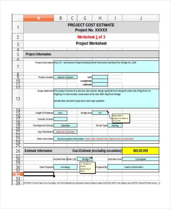project manager template excel