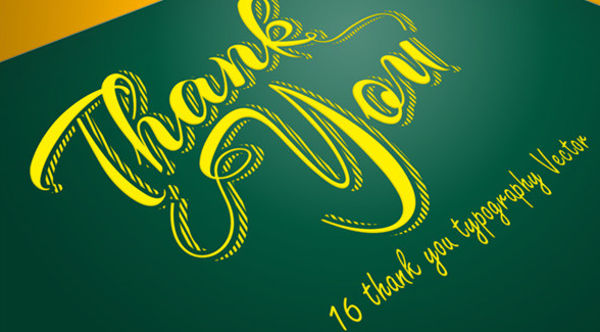 thank you typography vector