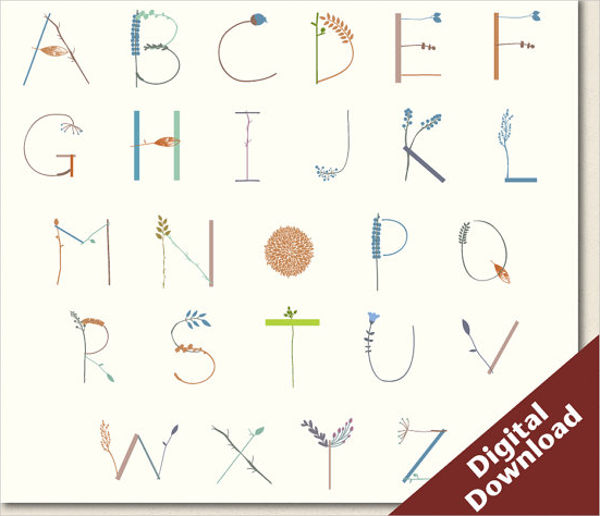 typography alphabet vector