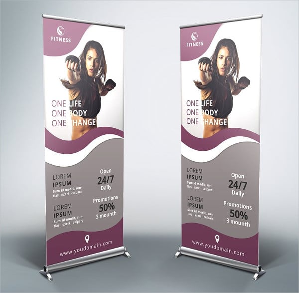 gym roll up banner template