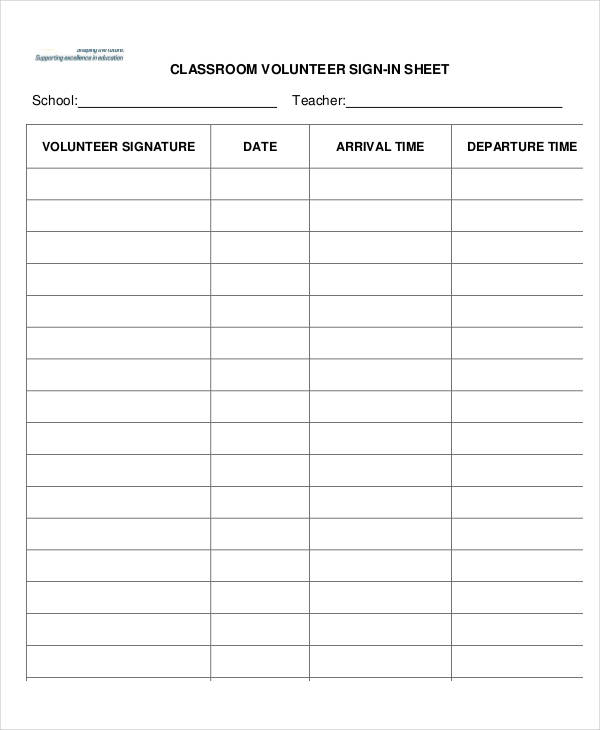 Volunteer Sign-In Sheet Templates - 14+ Free PDF Documents Download