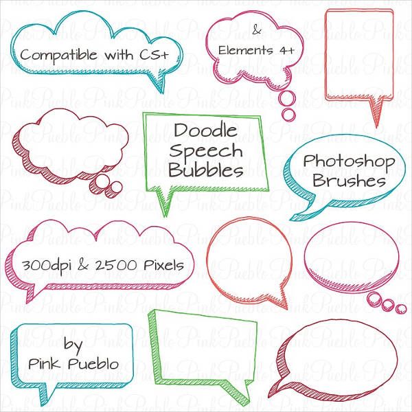 doodle speech bubbles photoshop brushes