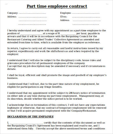 22 Sample Employee Contract Templates Word Google Docs Apple Pages 22 Sample Employee Contract Templates Word Google Docs Apple Pages
