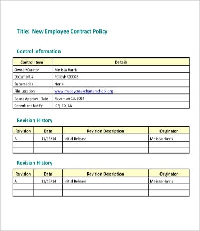 new employee contract template