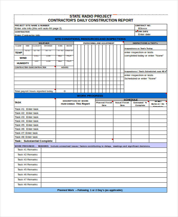 excel daily project management template